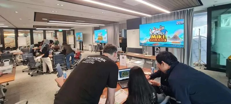 Các đội chơi Miki Island trong một buổi workshop